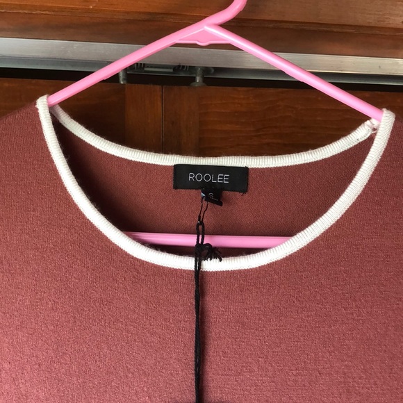 NWT ROOLEE Maroon Ringer-Style Sweater Dress Size S - Picture 2 of 7